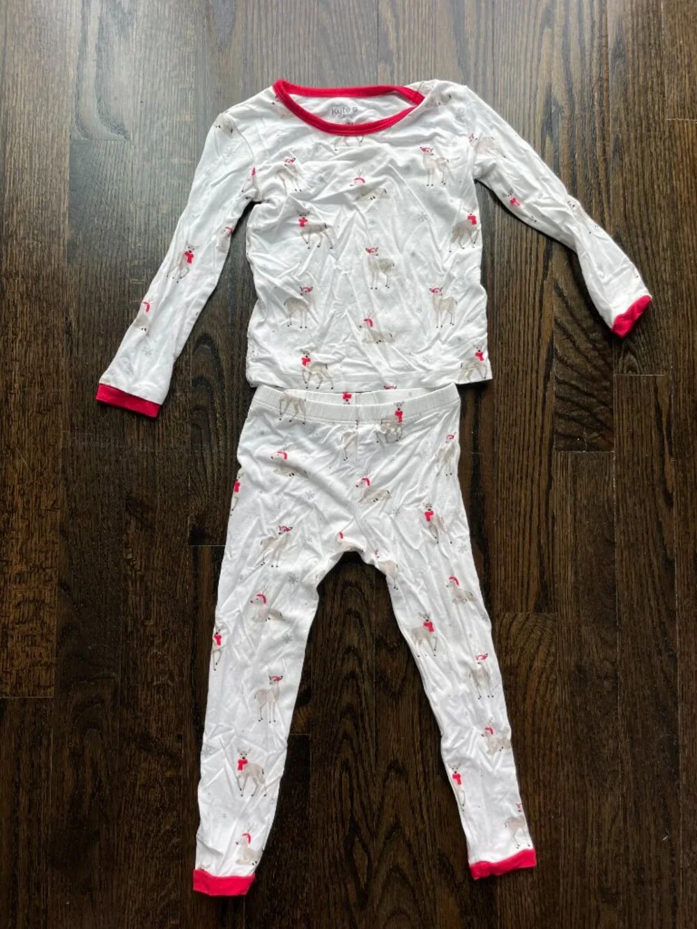 Kyte BABY Long Sleeve Holiday Christmas Pajama Set in Cloud Deer 18-24M